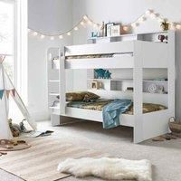 Bedmaster Oliver White Storage Bunk Bed No Drawer With Orthopaedic Mattress