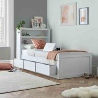 Bedmaster Enzo White Wooden 3 Drawer Bed And Spring Mattress, White