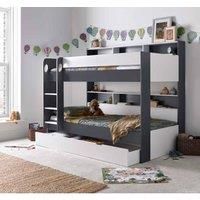 Bedmaster Oliver Grey And White Storage Bunk Bed Without Drawer