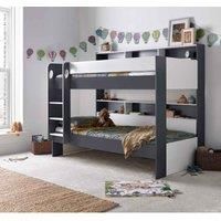 Bedmaster Oliver Grey And White Storage Bunk Bed No Drawer With Pocket Sprung Mattress
