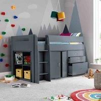 Bedmaster Lacy Grey Storage Mid Sleeper