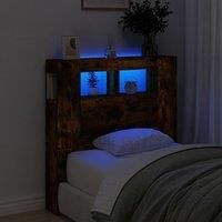 LED Headboard Smoked Oak 100x18.5x103.5 cm Engineered Wood