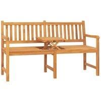 3-Seater Garden Bench with Table 150 cm Solid Teak Wood