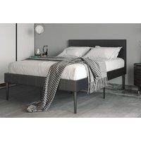 Leather Grey Bed Frame With 30Cm Storage And Optional Mattress - Multiple Sizes