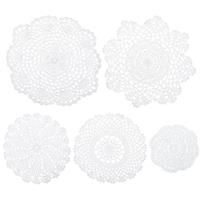 Fabric Coasters, Sizes - Cotton Woven Crochet Uxcell 5pcs 3 (White)