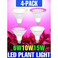 4 Packs LED Grow Light Bulb E27/E26 Full Spectrum Plant Lamp Indoor Potted Succulent Flower Hydroponic Cultivation Fill Lighting