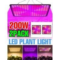 2 Pack LED Plant Grow Light Full Spectrum Quantum Plate Lamp Greenhouse Tent Flowers Potted Vegetables Cultivation Fill Lighting