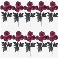 KHBNHJ PCS Heads Purple Artificial Poppy Flower 10 4 49 CM Black Faux