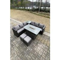 Garden Corner Furniture Gas Fire Pit Table Sets Heater Lounge Small Footstools