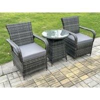 Pe Rattan Sofa Set Rising Dining Table - Grey