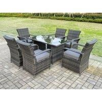 6 Chairs & Large Rectangle Table: A Polyrattan Garden Furniture Set