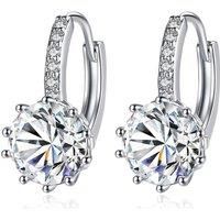 Swarovski Bella Drop Pierced Earrings, with Clear Crystals, Rhodium Plated Setting and Clear Crystal Pavé, a Part of the Bella Collection