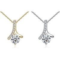 Dancing Crystal Necklace - Gold Or Silver