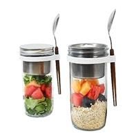 ENSVON OZ Wide Mouth Mason Jar with Lids and Dressing 25 2Pack
