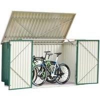 8.9ft x 4.8ft Durable Outdoor Steel Storage Shed with Lockable Doors & Lean-to Roof