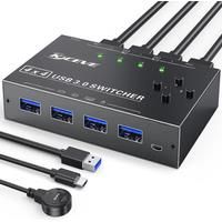 KCEVE 4 Port USB 3.0 Switch Selector,KVM Switcher 4 Computers Sharing 4 USB Devices,USB Peripheral