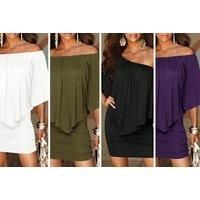 Women'S Sexy Strapless Wrap Dress - Five Colour Options - Black