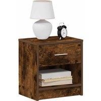 Bedside Cabinets 2 pcs with Drawer Smoked Oak 39x28x41 cm