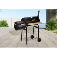 Charcoal Bbq Trolley Grill Portable Barrel Smoker For Camping