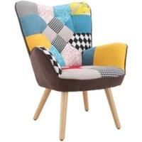 Tufted Button Linen Armchair with Wooden Legs and Plush Comfort