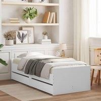 Bed Frame with Drawers without Mattress White 100x200 cm