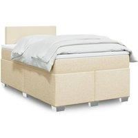 Box Spring Bed with Mattress Cream 120x200 cm Fabric
