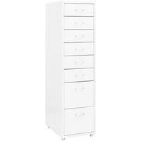 Mobile File Cabinet White 28x41x109 cm Metal
