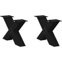 Coffee Table Legs X-Shaped 2 pcs Black 50x(30-31) cm Steel