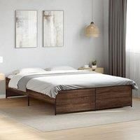 Bed Frame without Mattress Brown Oak 160x200 cm