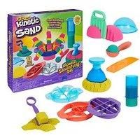 Kinetic Sand Ultimate Sandisfying Set, 2lb of Sand. Pink, Yellow and Teal, 10 Moulds and Tools, Sensory Toys for Kids Ages 7+