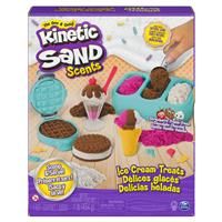 Kinetic Sand 6059742, Ice Cream Treats Playset with 3 Colours of All-Natural Scented Sand and 6 Serving Tools