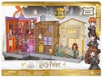 Wizarding World Harry Potter, Magical Minis Diagon Alley 3-in-1 Playset with Lights and Sounds, 2 Figures, 21 Accessories, Kids’ Toys for Ages 6 and up