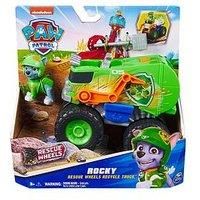 Paw Patrol: Rescue Wheels Rocky’s Recycle Truck, Toy Truck with Projectile Launcher and Collectible Action Figure, Kids’ Toys for Boys & Girls Ages 3+