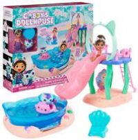 Gabby’s Dollhouse, Purr-ific Pool Playset with Gabby and MerCat Figures, Colour-Changing Mermaid Tails and Pool Accessories Kids’ Toys for Ages 3 and Up