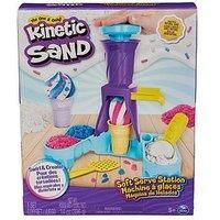 Kinetic Sand, Soft Serve Station with 396g of Play Sand (Blue, Pink and White), 2 Ice-Cream Cones and 2 Tools, Sensory Toys for Kids Aged 5 and up