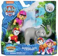 Paw Patrol: Jungle Pups Marshall, Skye & Elephant Action Figures with Projectile Launcher, Kids’ Toys for Boys and Girls Aged 3 and Up