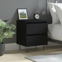 Bedside Cabinet Black 40x35x50 cm Engineered Wood