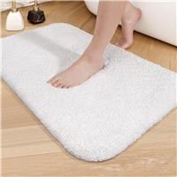 COLOR&GEOMETRY Bath Mat: - Non Slip & Washable White 60 x 90 cm Large