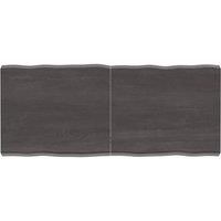 Table Top Dark Grey 140x60x(2-6) cm Treated Solid Wood Live Edge