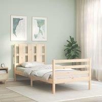 Bed Frame with Headboard 90x200 cm Solid Wood