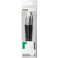 Reeves Acrylic Short Handle Brush Set: Pack of 4