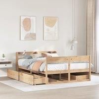Bed Frame without Mattress 150x200 cm King Size Solid Wood Pine