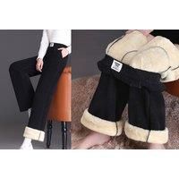 Women'S Fleece Lined Drawstring Trousers - 3 Colours! - Black