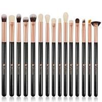 (BLACK ONLY) DUcare Eye Makeup Brushes Eyeshadow Makeup Brushes Set 15pcs Black