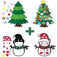 CDLong DIY Felt Christmas Tree & Snowman Set - Pack Gifts for 2 Xmas
