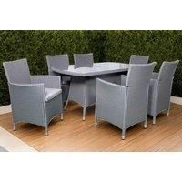 Royalcraft Nevada Grey 6-Seater Rattan Dining Set