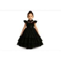Wednesday Adams Inspired Black Dress with Accessories