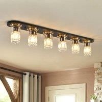 6 Light 120cm Crystal Dimmable Flush Mount