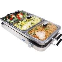 Premium 2 in 1 Extra Large Buffet Warmer & Hot Plate - 3 x 2.5lt capacity