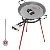 Paella Cooking Set with 46cm Polished Steel Paella Pan